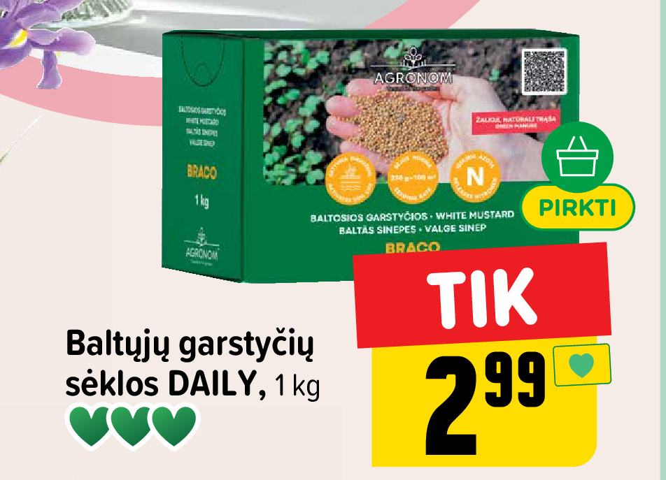 Baltųjų garstyčių sėklos DAILY, 1 kg