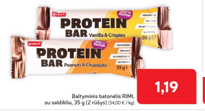 Baltyminis batonėlis RIMI, 35 g