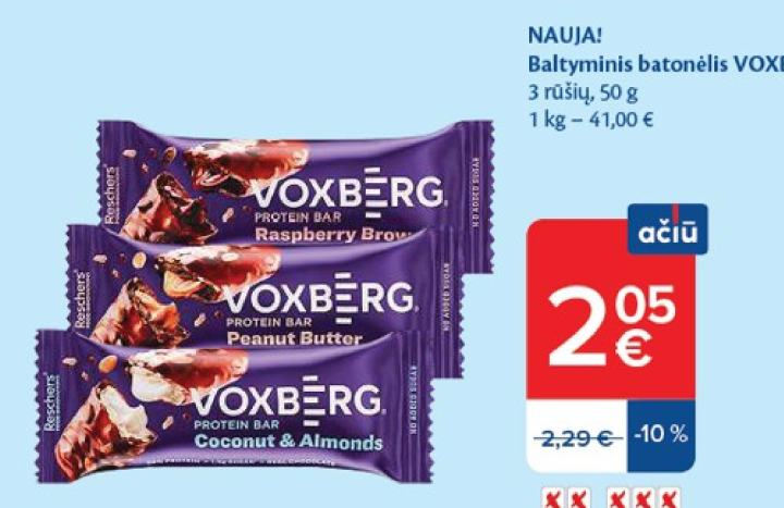 Baltyminis batonėlis VOXBERG, 50 g