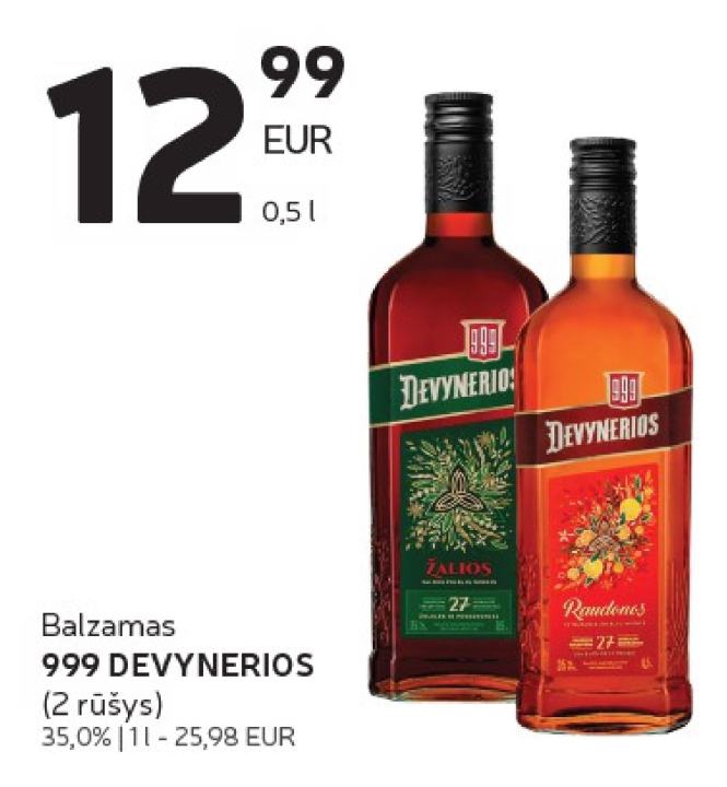 Balzamas 999 DEVYNERIOS, 0.5 l