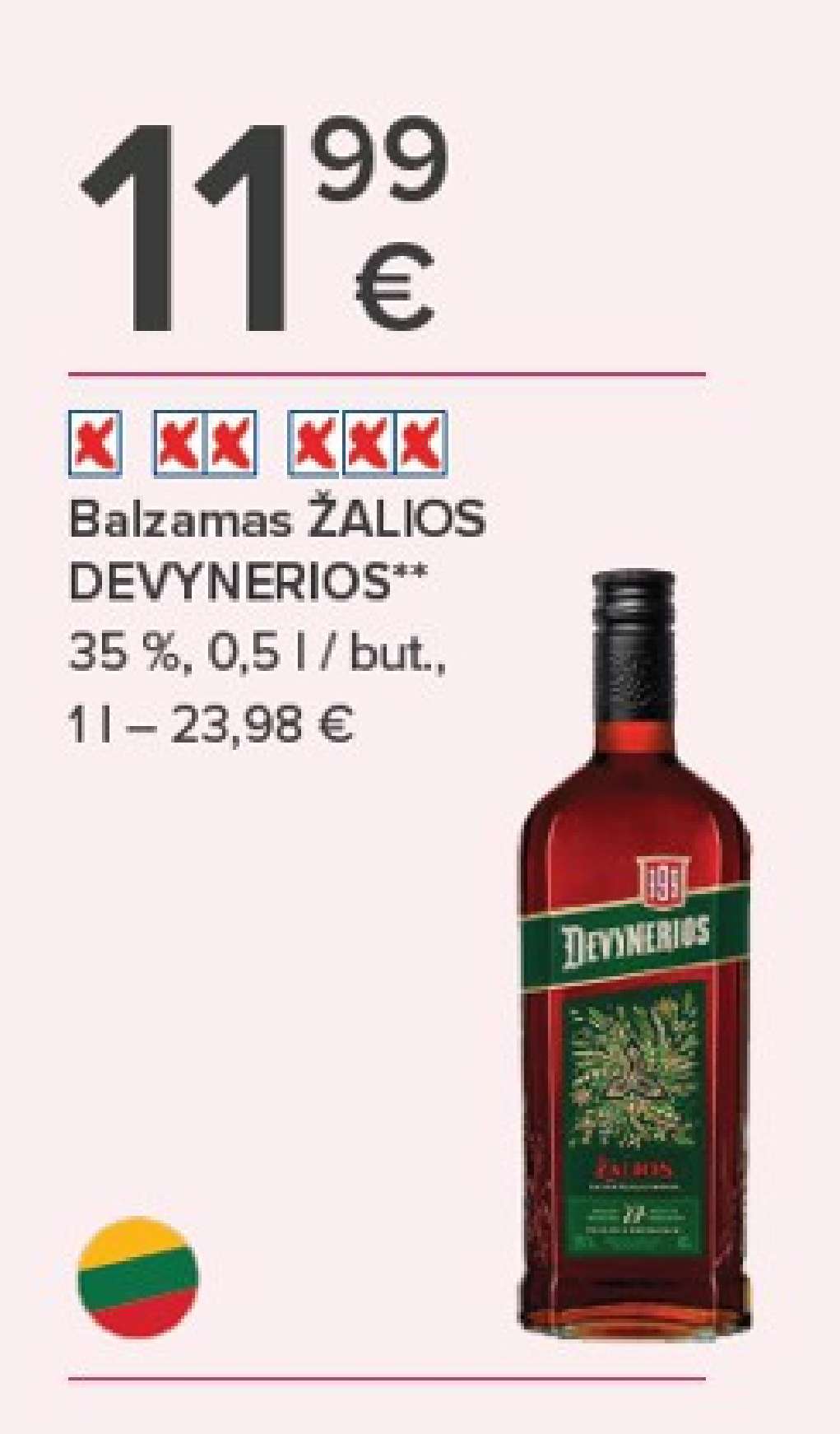 Balzamas ŽALIOS DEVYNERIOS, 0.5 l