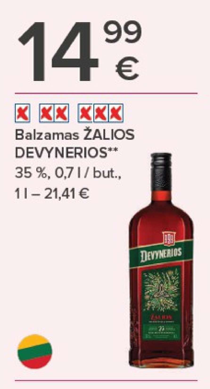 Balzamas ŽALIOS DEVYNERIOS, 0.7 l