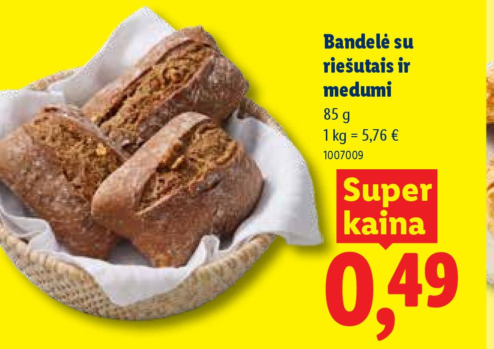 Bandelė su riešutais ir medumi, 85 g