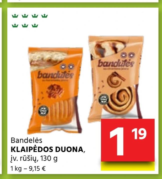 Bandelės KLAIPĖDOS DUONA, 130 g