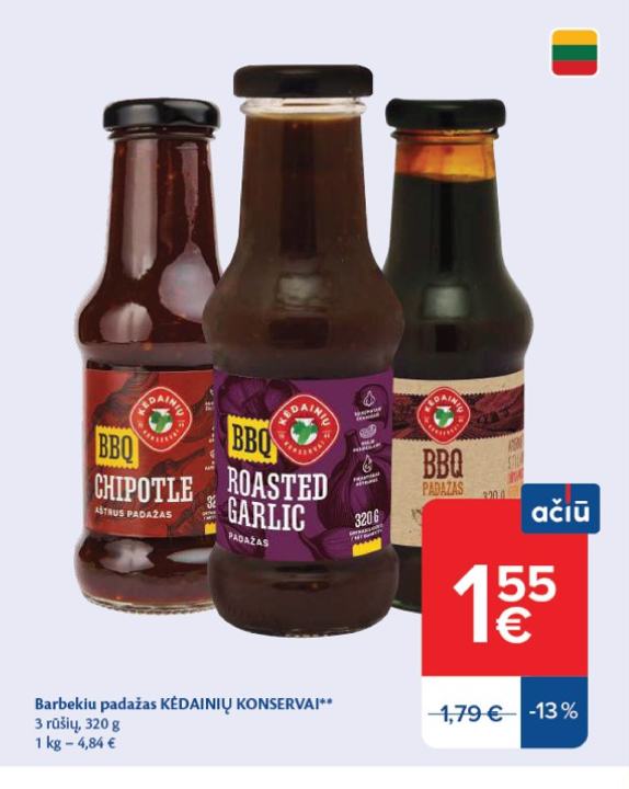 Barbekiu padažas KĖDAINIŲ KONSERVAI, 320 g
