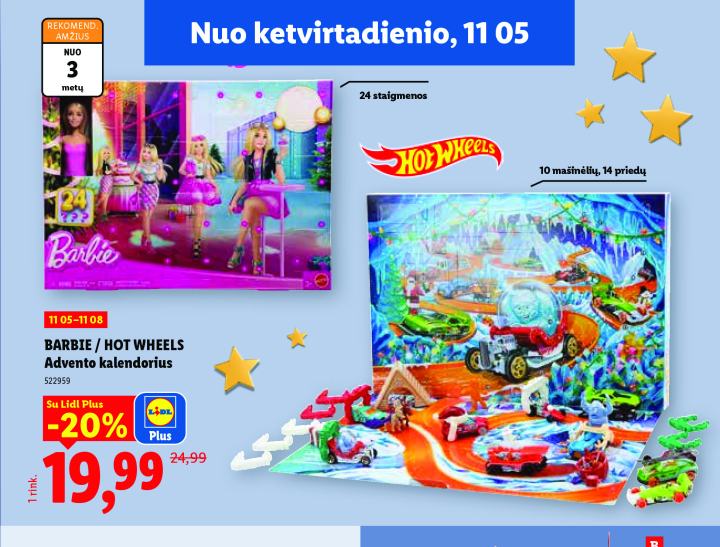 BARBIE / HOT WHEELS Advento kalendorius