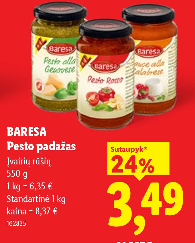 BARESA Pesto padažas, 550 g