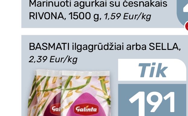 BASMATI ilgagrūdžiai arba SELLA