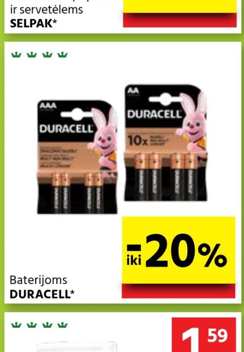 Baterijoms DURACELL