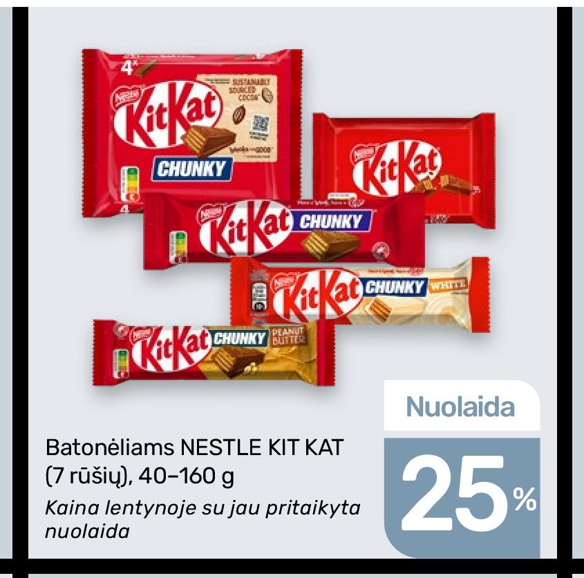 Batonėliams NESTLE KIT KAT, 160 g