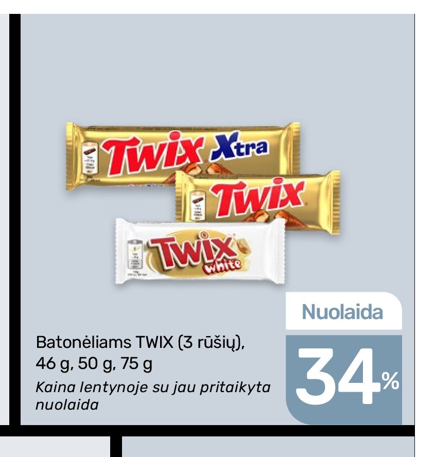 Batonėliams TWIX, 46 g