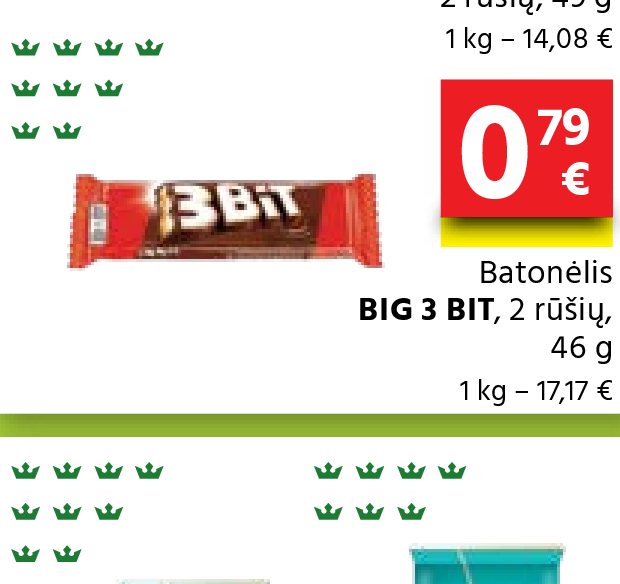 Batonėlis BIG 3 BIT, 46 g