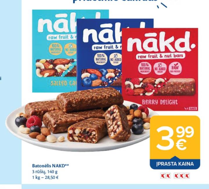 Batonėlis NAKD, 140 g