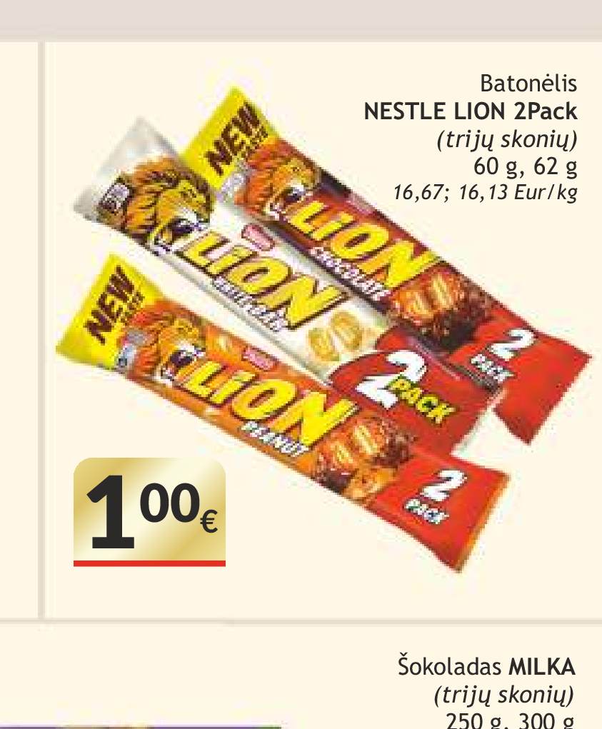 Batonėlis NESTLE LION 2Pack, 60 g