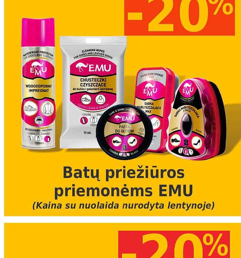 Batų priežiūros priemonėms EMU