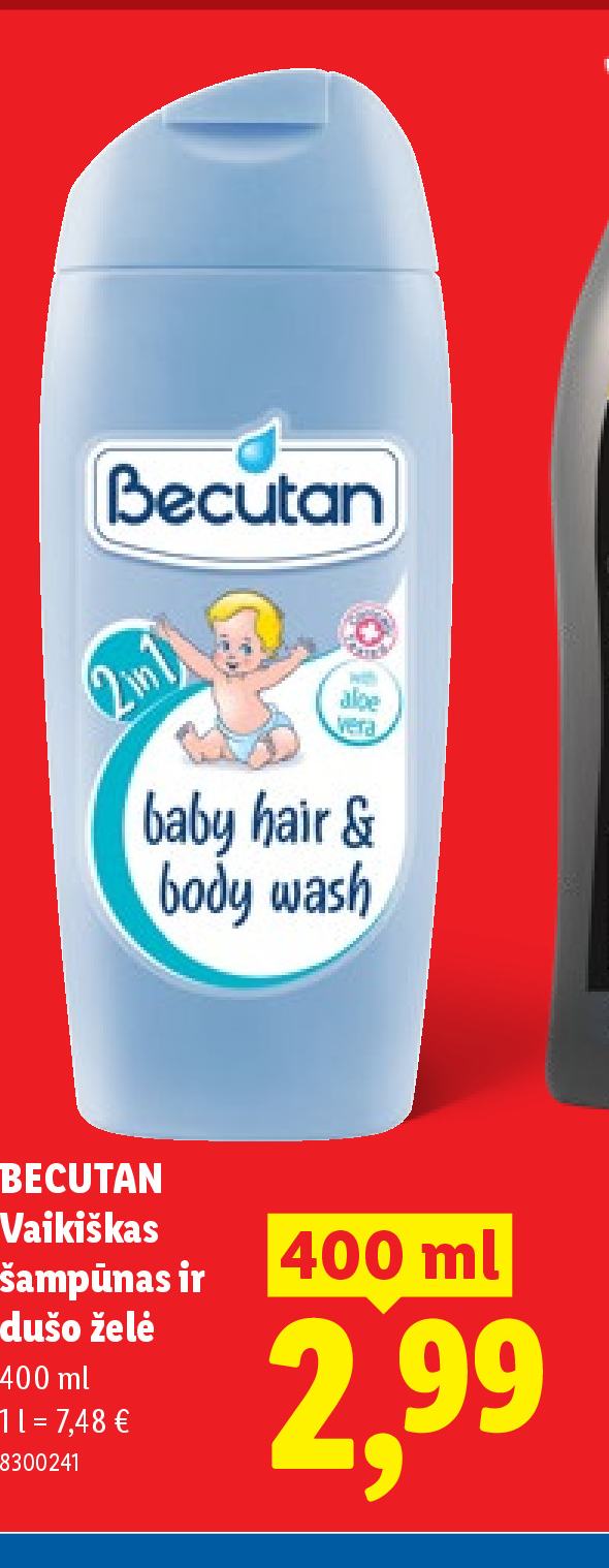 BECUTAN Vaikiškas šampūnas ir dušo želė, 400 ml