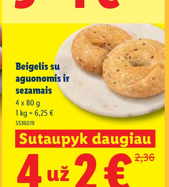 Beigelis su aguonomis ir sezamais, 4 x 80 g