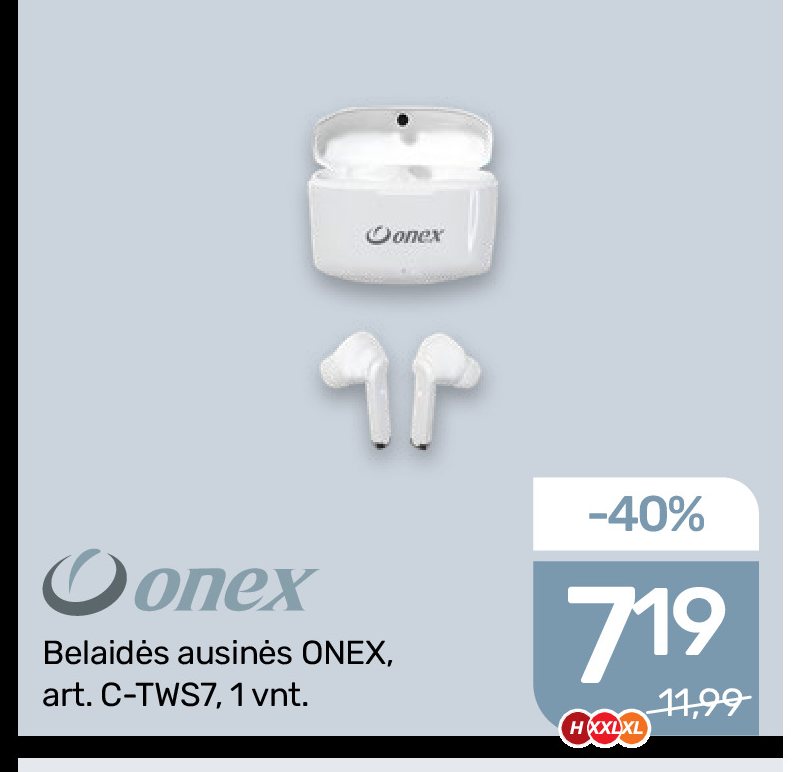 Belaidės ausinės ONEX, 1 vnt