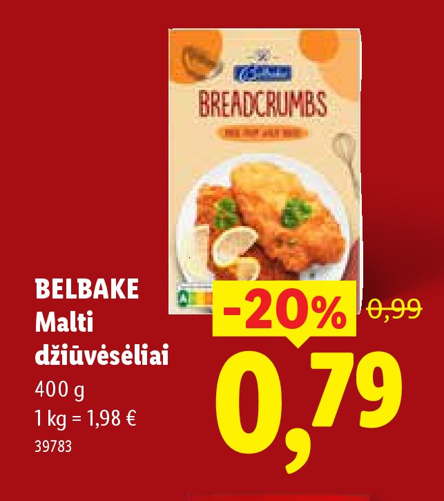 BELBAKE Malti džiūvėsėliai, 400 g