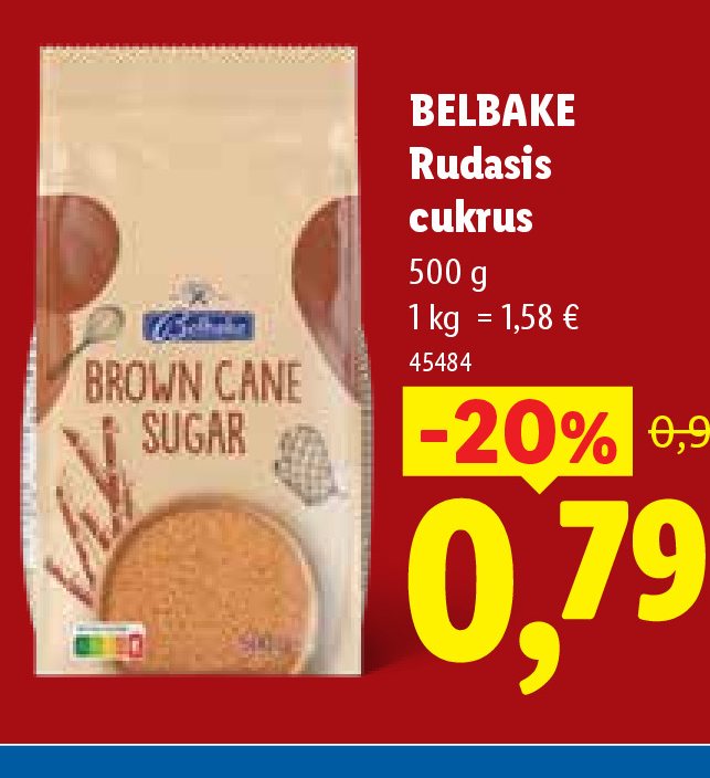 BELBAKE Rudasis cukrus, 500 g