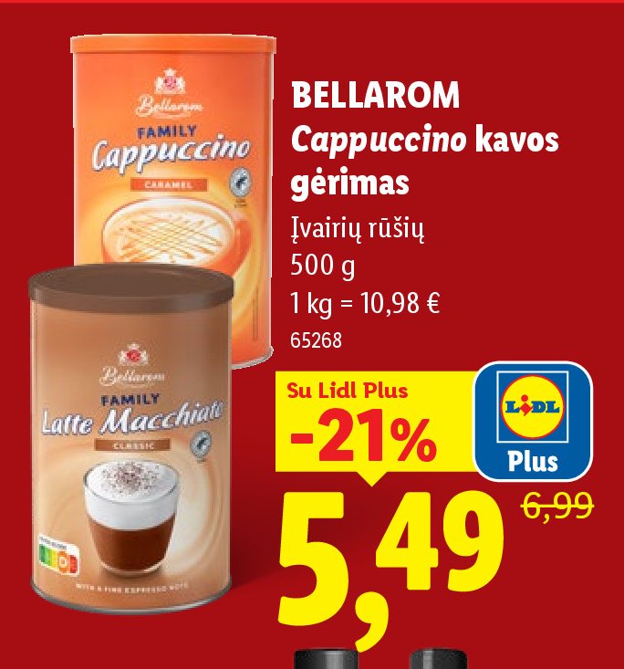 BELLAROM Cappuccino kavos gėrimas, 500 g