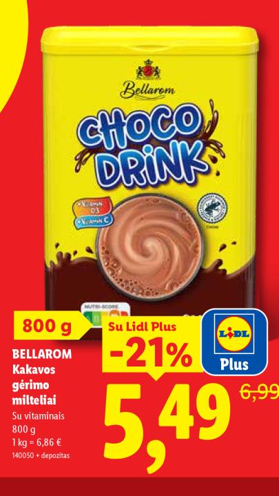 BELLAROM Kakavos gėrimo milteliai, 800 g