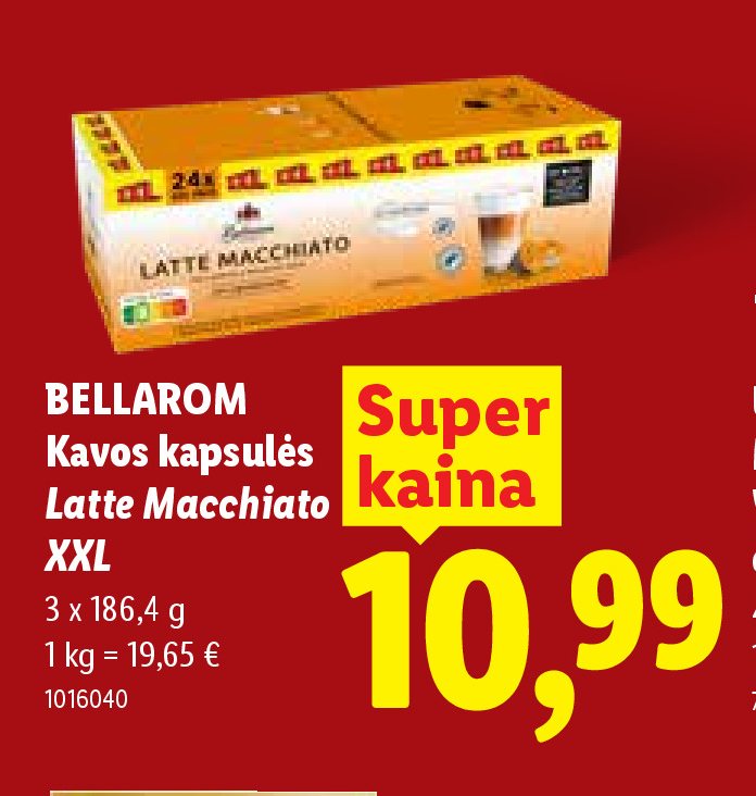 BELLAROM Kavos kapsulės Latte Macchiato XXL, 3 x 186.4 g