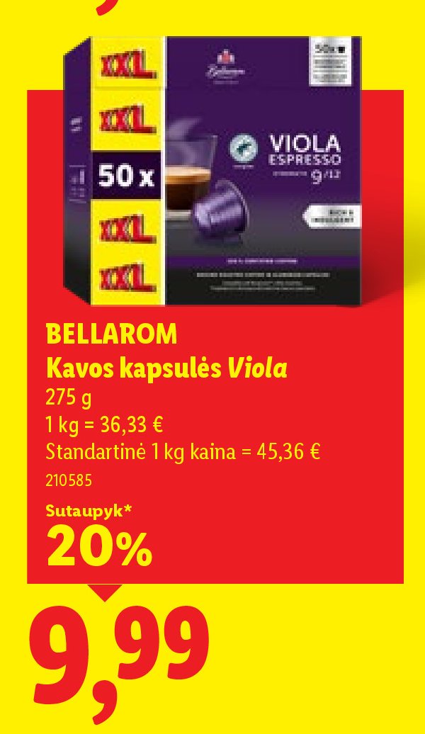 BELLAROM Kavos kapsulės Viola, 275 g