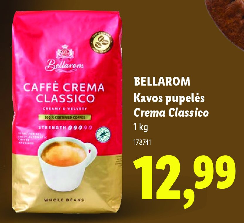 BELLAROM Kavos pupelės Crema Classico, 1 kg