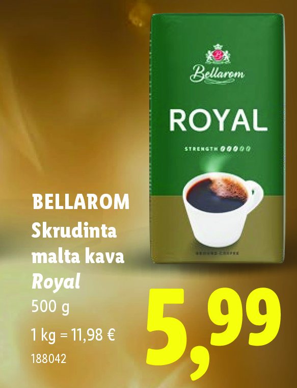 BELLAROM Skrudinta malta kava Royal, 500 g