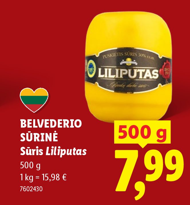 BELVEDERIO SŪRINĖ Sūris Liliputas, 500 g