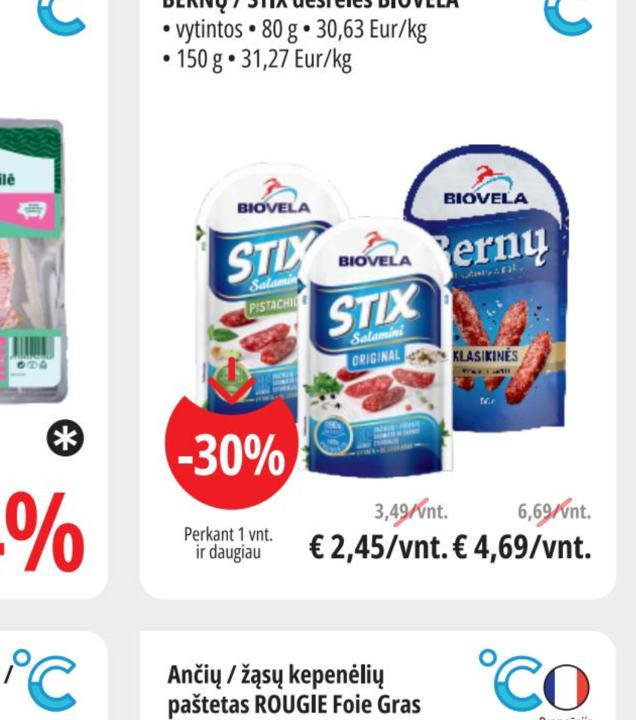BERNŲ / STIX dešrelės BIOVELA, 80 g