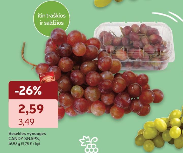 Besėklės vynuogės CANDY SNAPS, 500 g