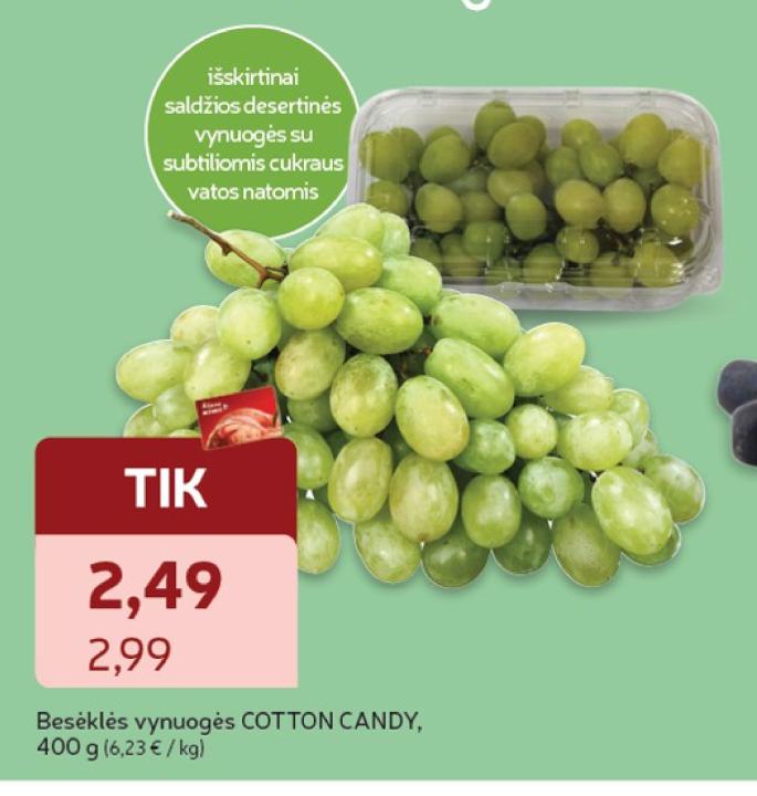 Besėklės vynuogės COTTON CANDY, 400 g