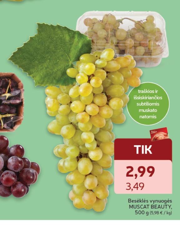 Besėklės vynuogės MUSCAT BEAUTY, 500 g