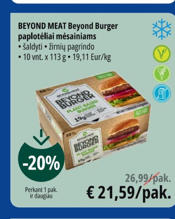 BEYOND MEAT Beyond Burger paplotėliai mėsainiams, 10 vnt