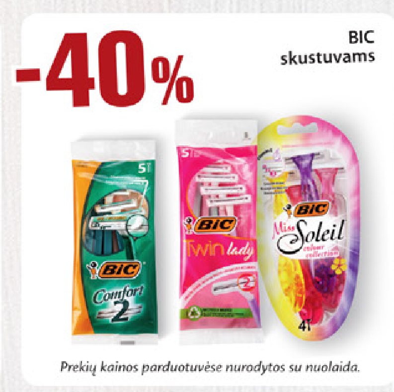 BIC skustuvams