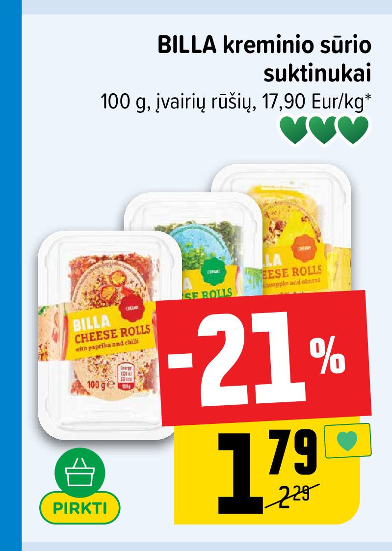 BILLA kreminio sūrio suktinukai, 100 g