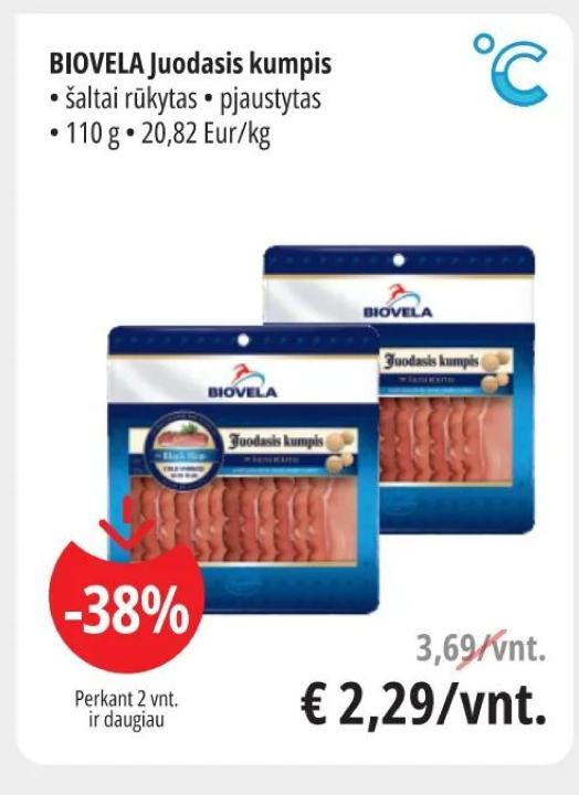 BIOVELA Juodasis kumpis, 110 g