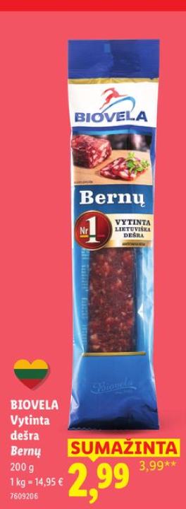 BIOVELA Vytinta dešra Bernų, 200 g