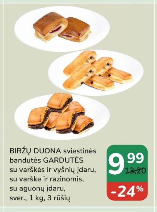 BIRŽŲ DUONA sviestinės bandutės GARDUTĖS, 1 kg