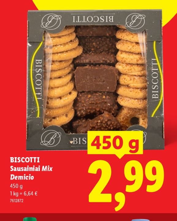 BISCOTTI Sausainiai Mix Demicio, 450 g
