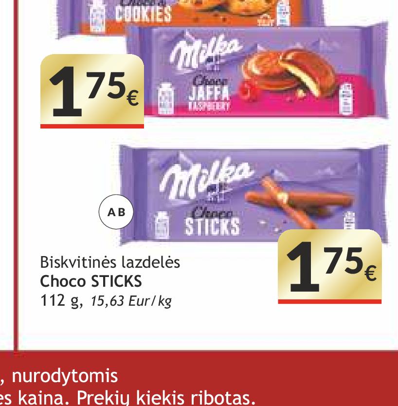 Biskvitinės lazdelės Choco STICKS, 112 g