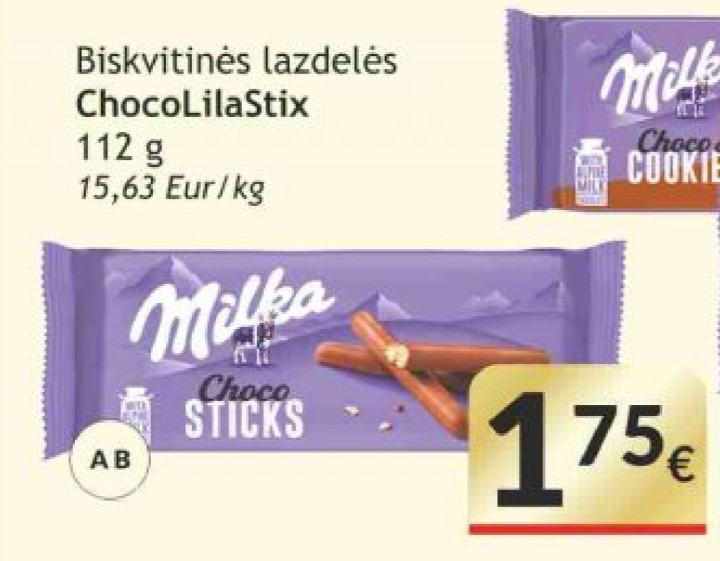 Biskvitinės lazdelės ChocoLilaStix, 112 g
