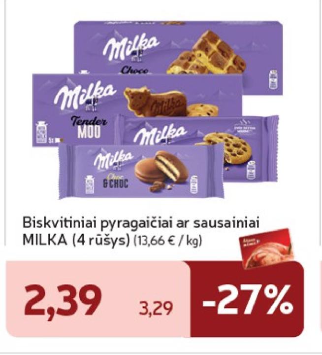 Biskvitiniai pyragaičiai ar sausainiai MILKA