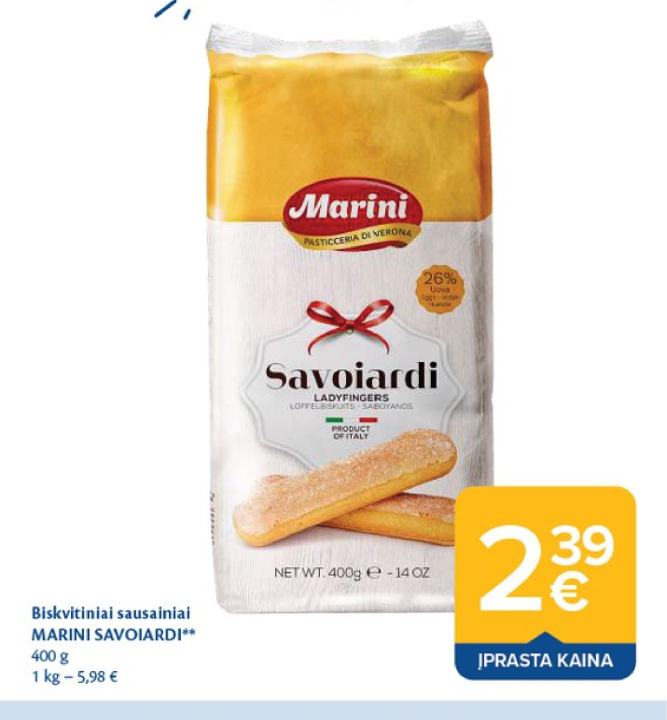 Biskvitiniai sausainiai MARINI SAVOIARDI, 400 g
