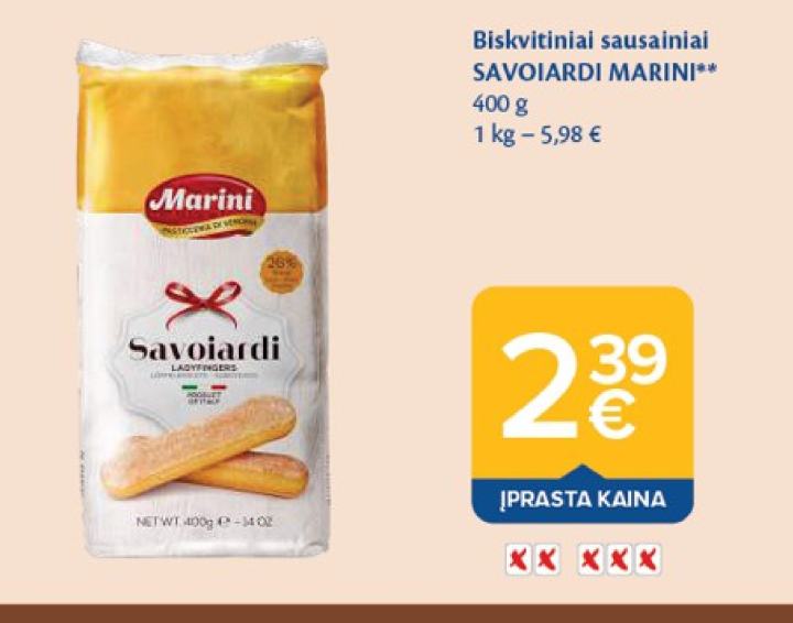 Biskvitiniai sausainiai SAVOIARDI MARINI, 400 g