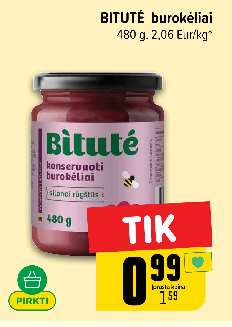 BITUTĖ burokėliai, 480 g