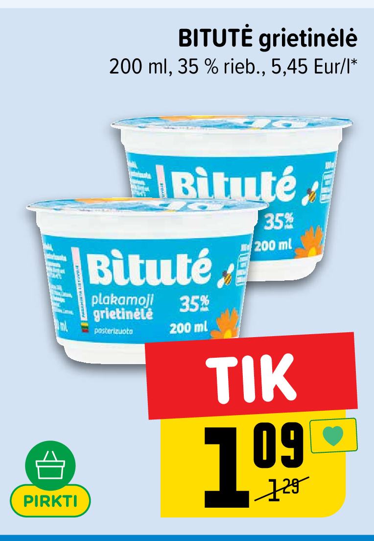 BITUTĖ grietinėlė, 200 ml