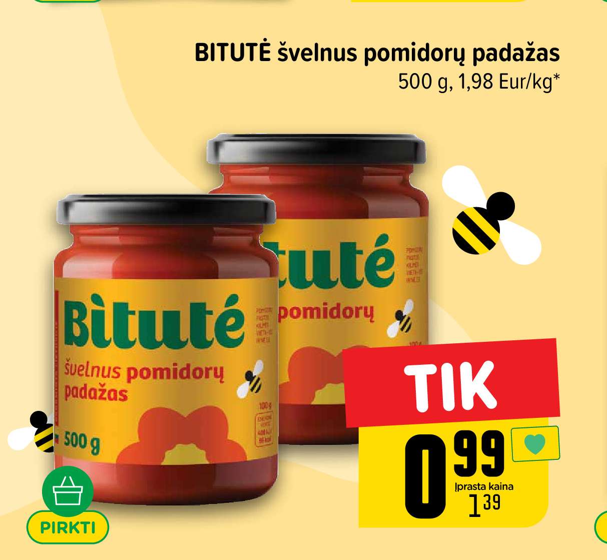 BITUTĖ švelnus pomidorų padažas, 500 g